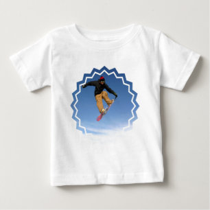 スノーボードの尾グラブのベビーのTシャツ ベビーTシャツ