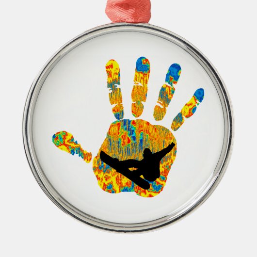 スノーボードの方法 メタルオーナメント (正面)