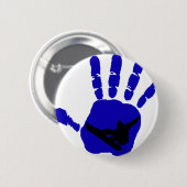 スノーボードの暴動の青 缶バッジ (正面&裏面)