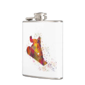 スノーボードの水彩画 フラスク (左)