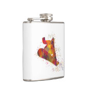 スノーボードの水彩画 フラスク (右)