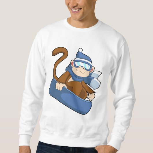 スノーボードの猿の画像.PNG スウェットシャツ (正面)