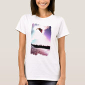 スノーボードの空気女性はTシャツに合いました Tシャツ (正面)
