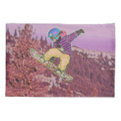 スノーボードの絵画 枕カバー (裏面)