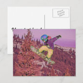 スノーボードの絵 ポストカード (正面/裏面)