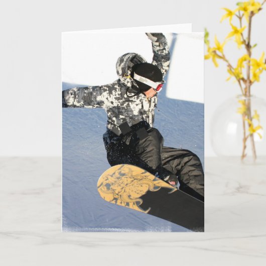 スノーボードの進水の挨拶状 カード (黄色い花)