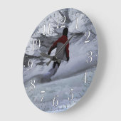 スノーボードの「山を彫る」ウィンタースポーツ ラージ壁時計 (傾斜)