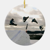 スノーボードはオーナメントをトリックします セラミックオーナメント (裏面)