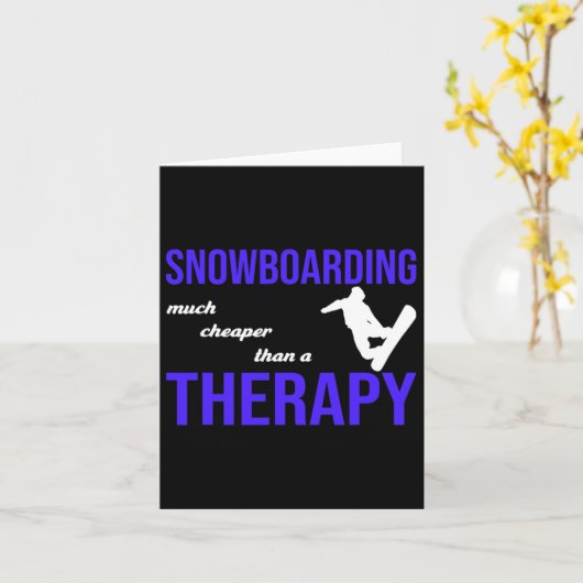 スノーボードはセラピーよりずっと安い カード (黄色い花)