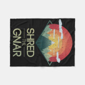 スノーボードはGnarスキー冬の山の贈り物を共有 フリースブランケット (正面(横))