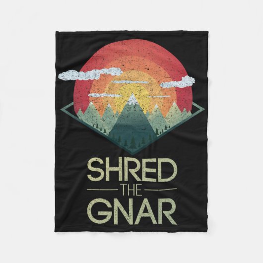 スノーボードはGnarスキー冬の山の贈り物を共有 フリースブランケット (正面)