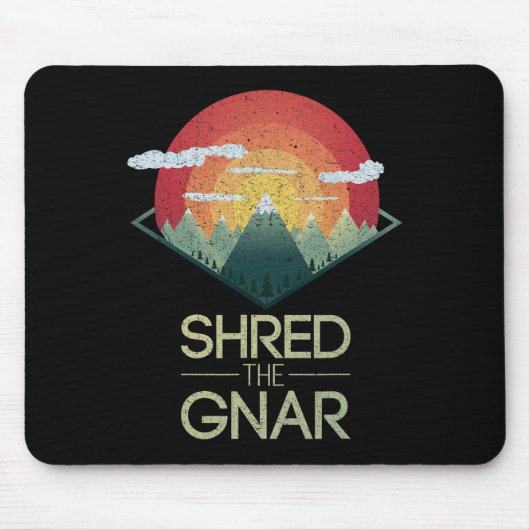 スノーボードはGnarスキー冬の山の贈り物を共有 マウスパッド (正面)