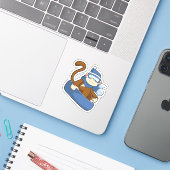 スノーボードをするサル シール (ノートパソコンとiPhone)
