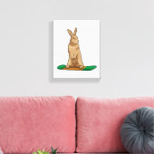 スノーボードを使ったウサギ キャンバスプリント (インサイチュ (リビング))