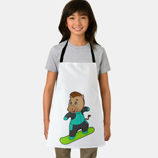 スノーボードを使ったスノーボーダーとしての馬 エプロン (インサイチュ)