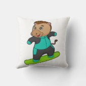 スノーボードを使ったスノーボーダーとしての馬 クッション (裏面)