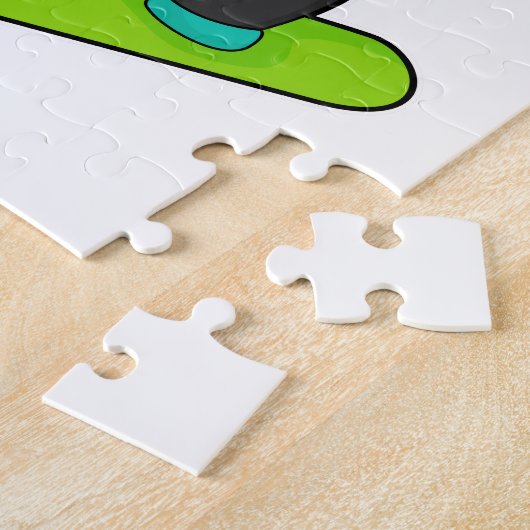 スノーボードを使ったスノーボーダーとしての馬 ジグソーパズル (側面)