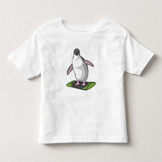 スノーボードを使ったペンギン トドラーTシャツ (正面)