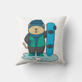 スノーボードを使った猫 クッション (裏面)