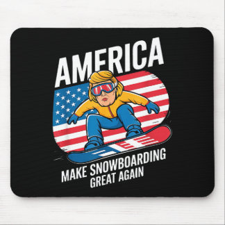 スノーボードを再び偉大に ドナルド・トランプ - アメリカのスキー マウスパッド