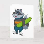 スノーボードを履くアライグマ カード (裏面)