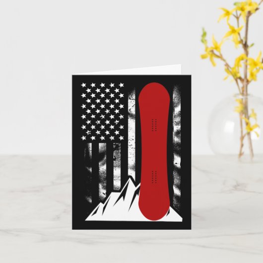 スノーボードアメリカ国旗のスノーボードWo カード (黄色い花)