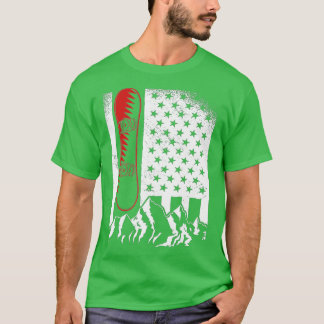 スノーボードアメリカ国旗ウィンタースポーツアルパインスノーブ Tシャツ