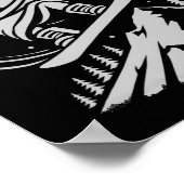 スノーボードイエスキリストスノーボーディングライジン雪C ポスター (角)