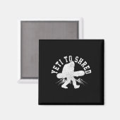 スノーボードイエティへシュレッダービッグフットのスノーボーダーおもしろい マグネット (正面/裏面)