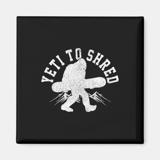 スノーボードイエティへシュレッダービッグフットのスノーボーダーおもしろい マグネット (正面)