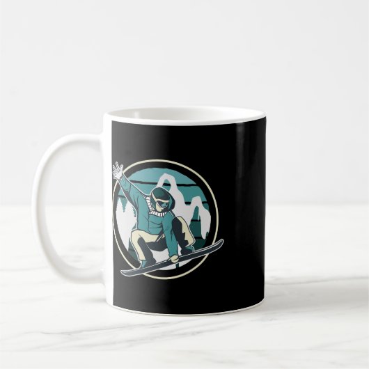 スノーボードウィンタースポーツスノーボーディングスキー休暇 コーヒーマグカップ (左)