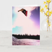 スノーボードエアグリーティングカード カード (黄色い花)