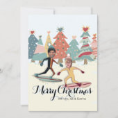 スノーボードカップルのクリスマスカード シーズンカード (正面)