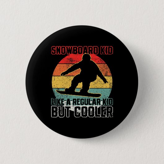 スノーボードキッドスノーボーダー 缶バッジ (正面)