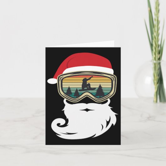 スノーボードクリスマスとしてサンタクロースのスノーボーダー カード (正面)