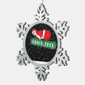 スノーボードクリスマスコレクション スノーフレークピューターオーナメント (右)