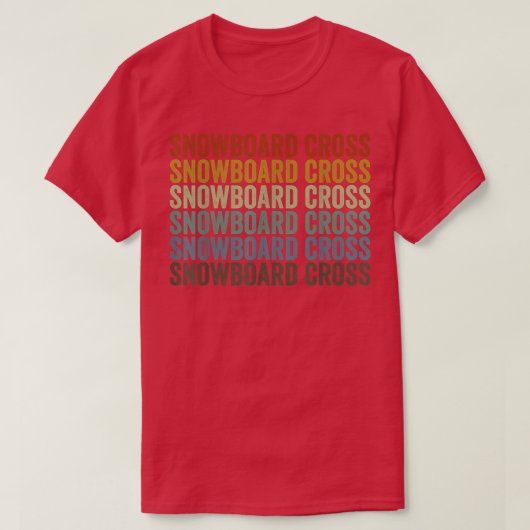 スノーボードクロススポーツレトロ Tシャツ (デザイン正面)