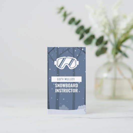 スノーボードゴーグルスノーボードインストラクター 名刺 (スタンド正面)