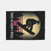 スノーボードシルエット転がはSnowboard This Is How I フリースブランケット (正面(横))