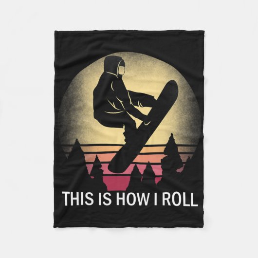 スノーボードシルエット転がはSnowboard This Is How I フリースブランケット (正面)