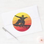 スノーボードジャンプレトロ ラウンドシール (封筒)