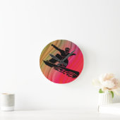スノーボードジャンプ ラウンド壁時計 (ホーム)