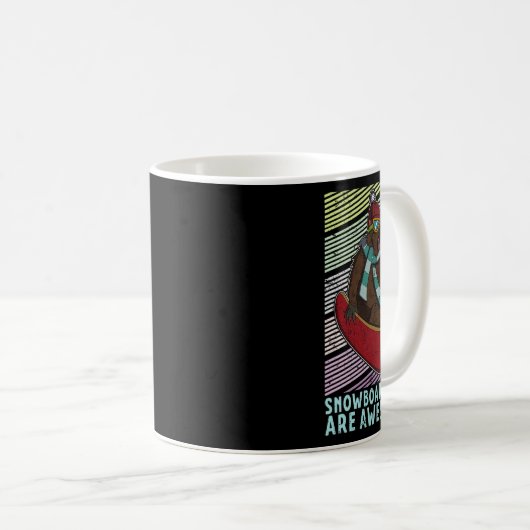 スノーボードスキーのスノーボーダー競技活動 コーヒーマグカップ (正面右)