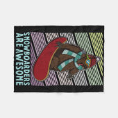 スノーボードスキーのスノーボーダー競技活動 フリースブランケット (正面(横))