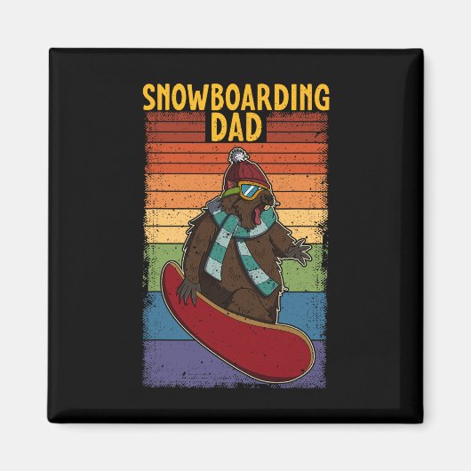 スノーボードスキーのスノーボーダー競技活動 マグネット (正面)