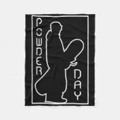 スノーボードスキーウィンタースポーツ雪の粉の日のロゴ フリースブランケット (正面)