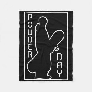 スノーボードスキーウィンタースポーツ雪の粉の日のロゴ フリースブランケット