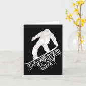 スノーボードスキーウィンタースポーツ雪の粉の日 カード (黄色い花)