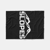 スノーボードスキーゲレンデ及びマウンテンスノーボード フリースブランケット (正面(横))