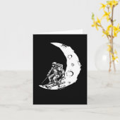 スノーボードスキー – スノーボードクレセントムーン カード (黄色い花)